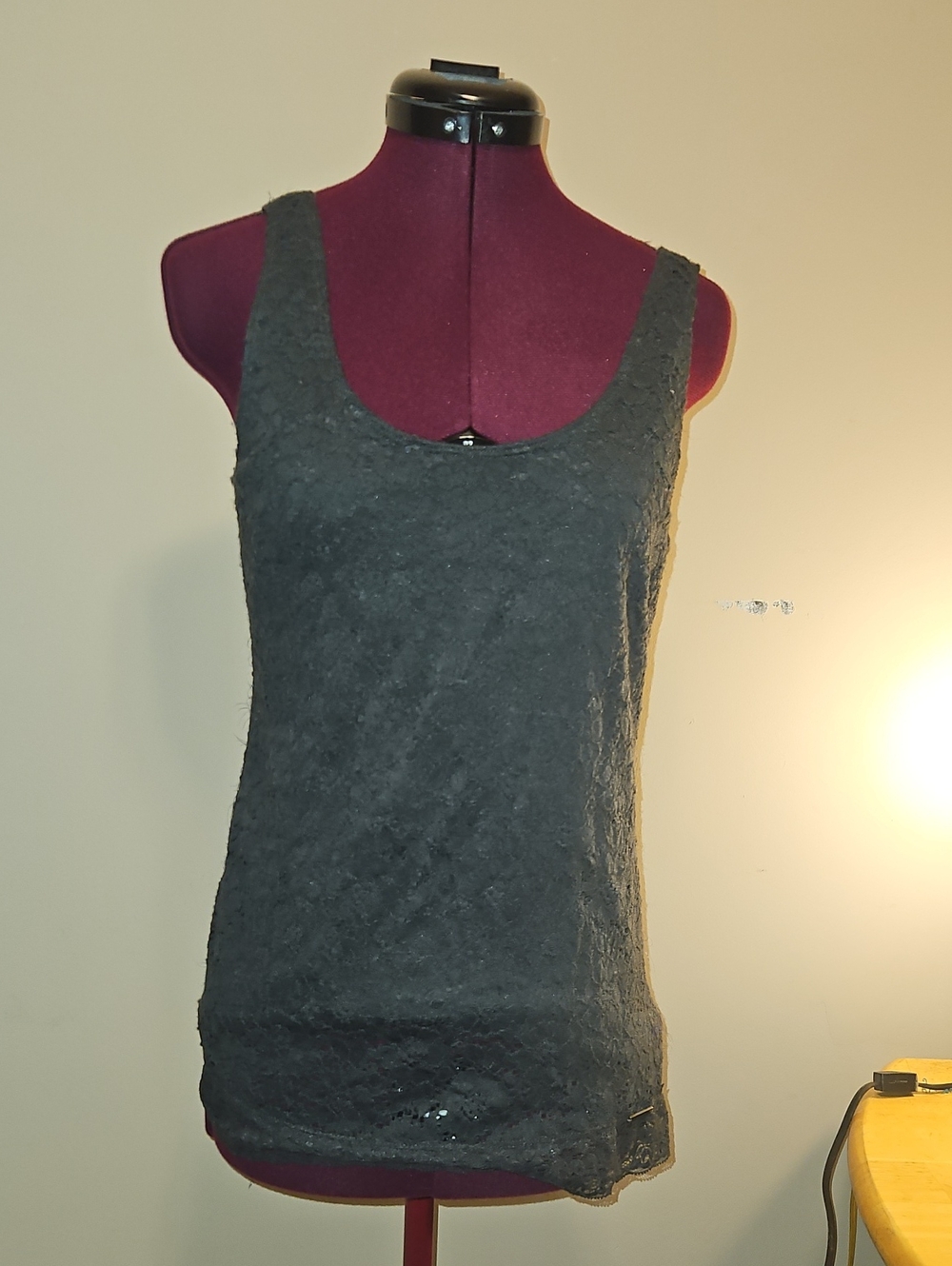 Cherokee Black Lace Scoop Neck Tank